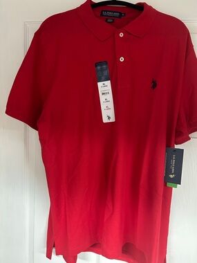 U.S. Polo Assn. Men’s Red Polo with Navy Embroidered Logo